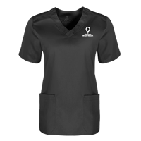 CMN Ladies Scrub Top, Black